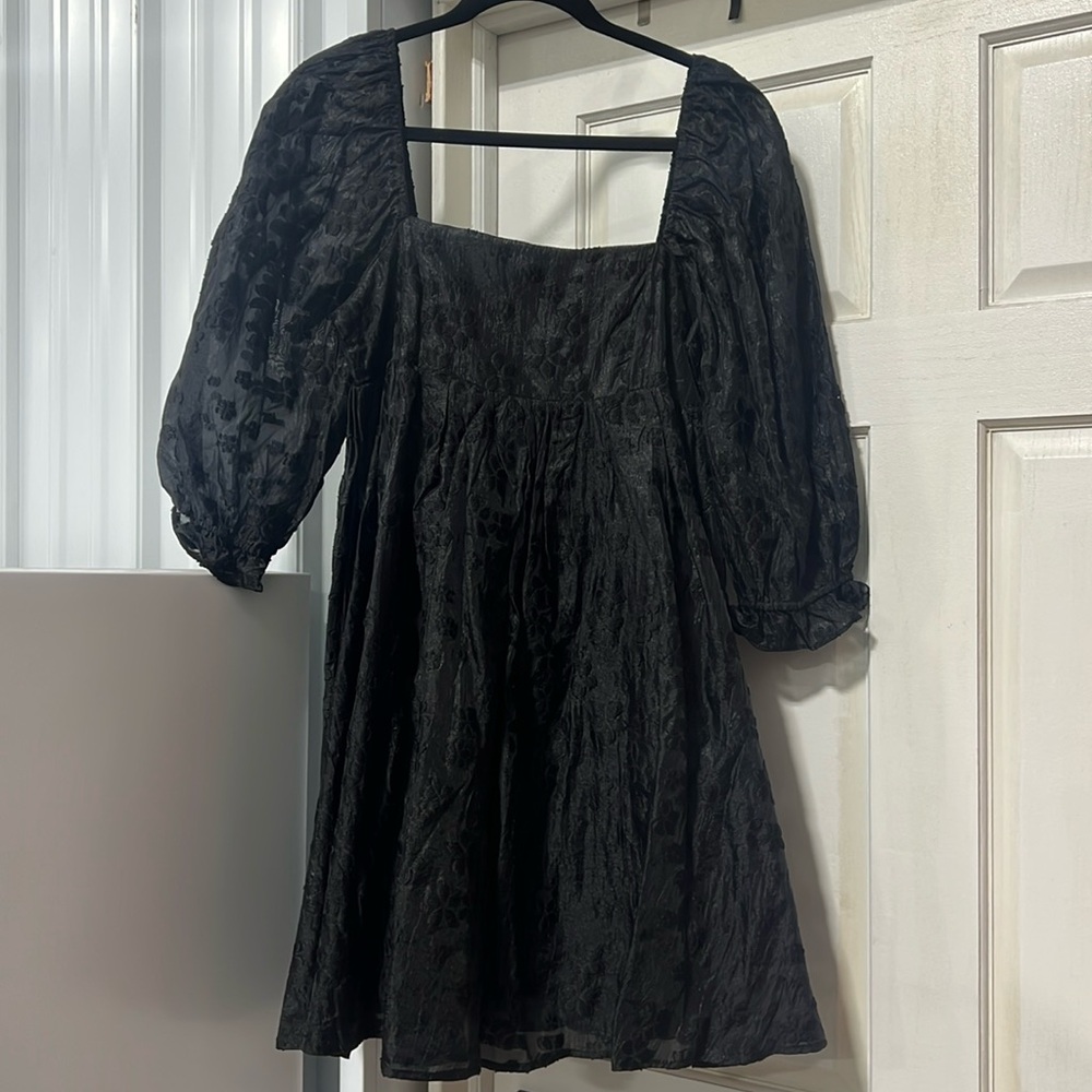 NWT Black Floral Embossed Dress